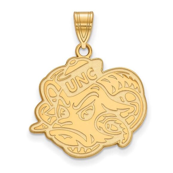 10k Yellow Gold North Carolina Large Mascot Pendant